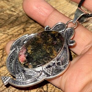 Large Rhodonite Pendant 2 7/8”
